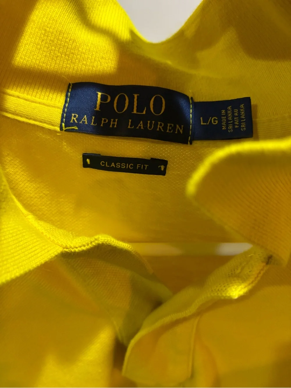 Polo by Ralph Lauren Men’s Bright Yellow Classic Polo with Navy Pony